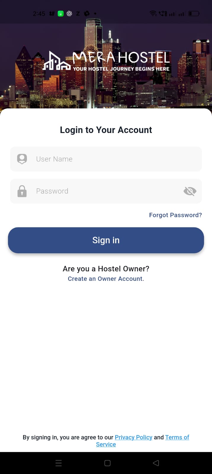 MeraHostel Mobile Application